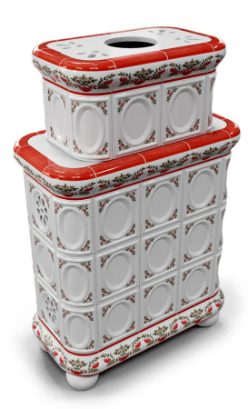 Печь камин КимрПечь Медальон Центральный Двухъярусный Рябина