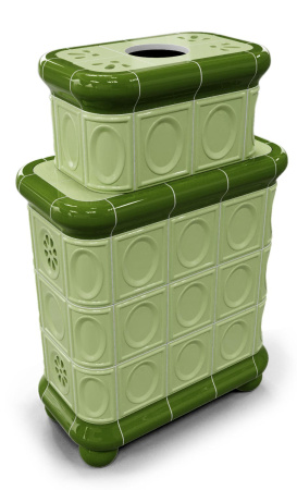 Печь камин КимрПечь Медальон Центральный Двухъярусный Олива