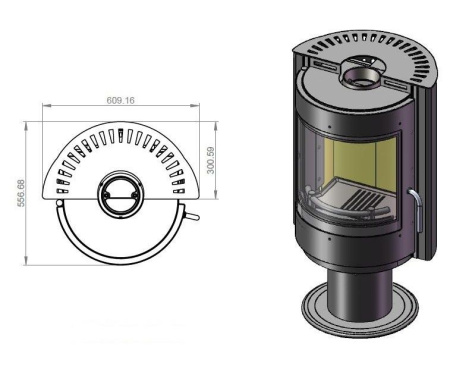 Печь-камин EMBER Радмила 500 D
