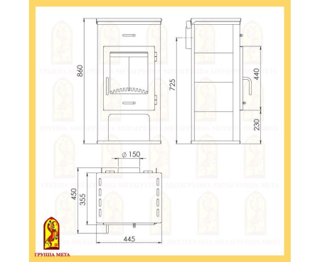 Печь Мета Нарва с плитой