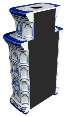 Печь камин КимрПечь Истра Пристенный Двухъярусный Голландия с топкой Ладья 600