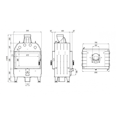 Топка DEFRO HOME INTRA ME T 13кВт 816/535мм туннель Топка DEFRO HOME INTRA ME T 13кВт 816/535мм туннель