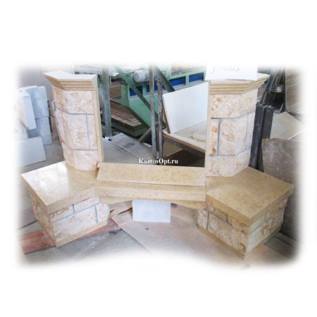 Камин Madeira Flora Rosso мрамор. б. угловой