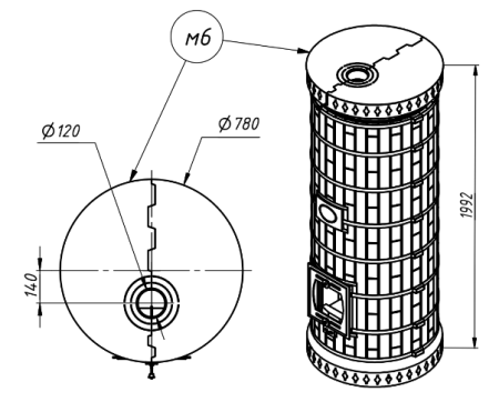 Печь КДМ Сударыня в амфиболите