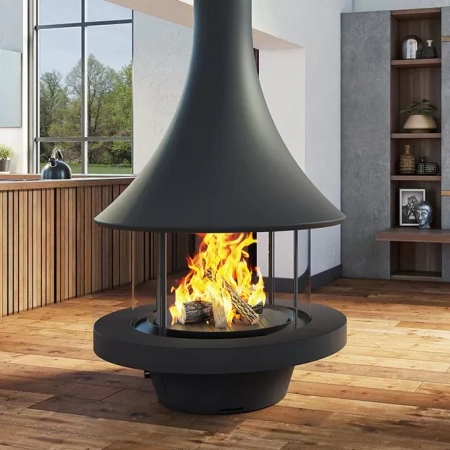 Камин Бордо центральный с остеклением