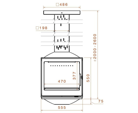 Камин Liseo LCI 5 SKY G4, H=2.6
