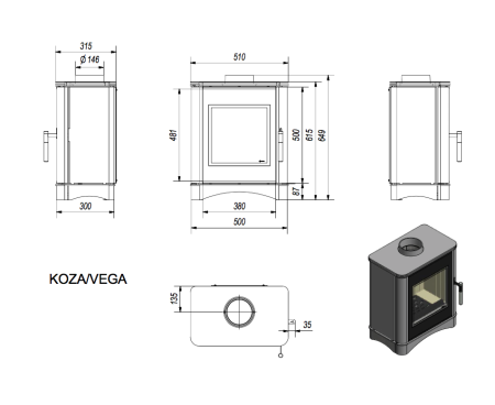 Печь Kratki KOZA/VEGA/150
