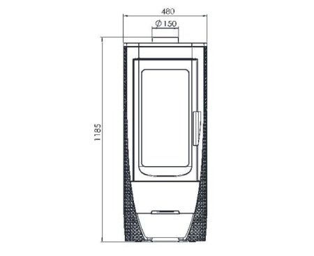 Печь Plamen NERA, эмалированная, черная