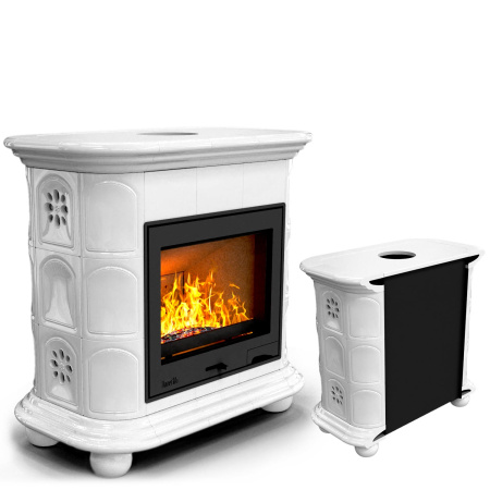 Печь камин КимрПечь Прованс Пристенный Белый с топкой Ладья 600 Печь камин КимрПечь Прованс Пристенный Белый с топкой Ладья 600