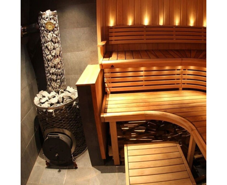 Печь для бани IKI Maxi Plus со стальной дверцей смайл