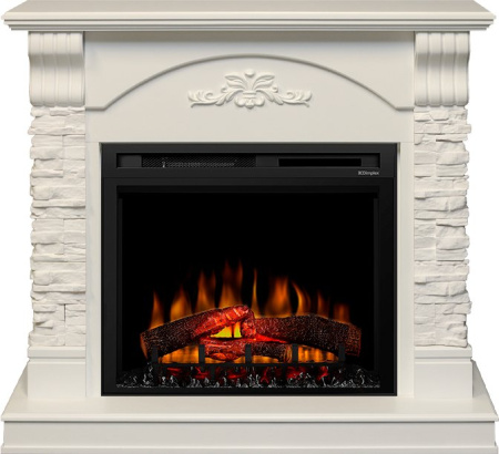 Каминокомплект Prague - Белый /Сланец белый с очагом XHD28L-INT