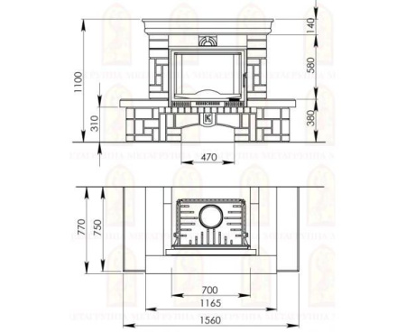 Камин Мета Соло с топкой Промо 700