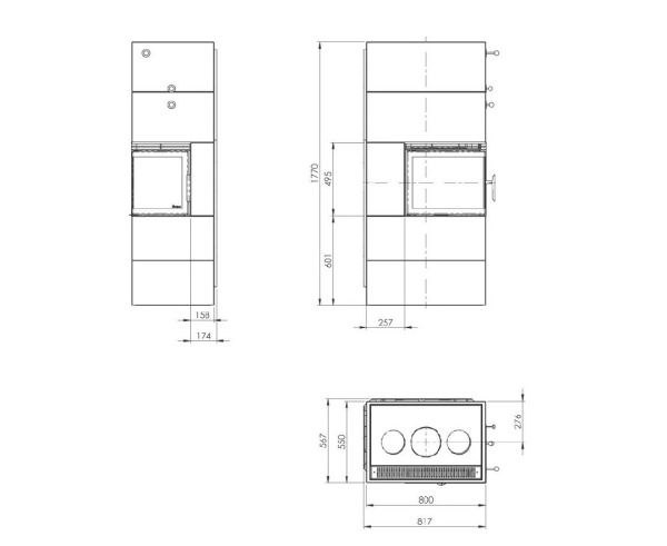 Печь камин Nordpeis Salzburg С правая
