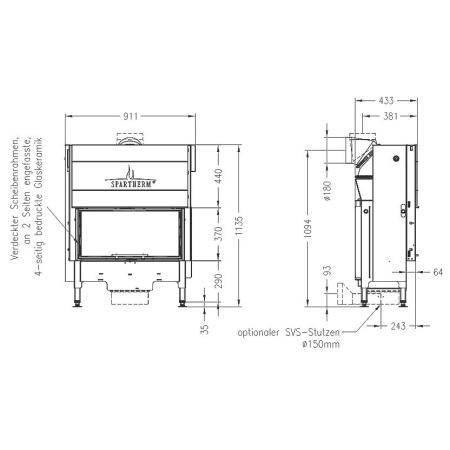 Топка SPARTHERM Varia ASh светлый шамот