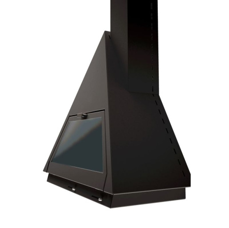 Камин Traforart BILBAO FRONTAL со стеклом труба справа чёрный
