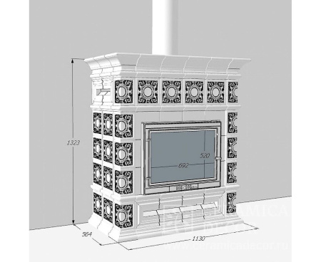 Камин Ceramica Балтия Серый графит
