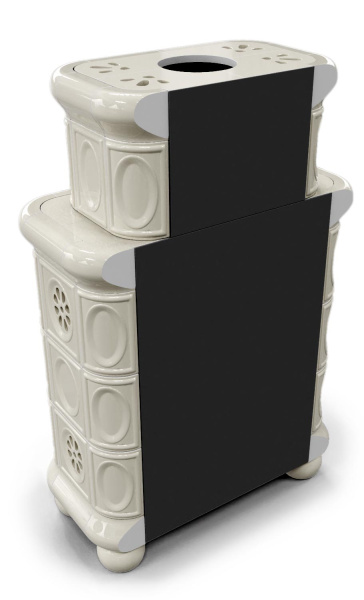 Печь камин КимрПечь Медальон Пристенный Двухъярусный Ваниль