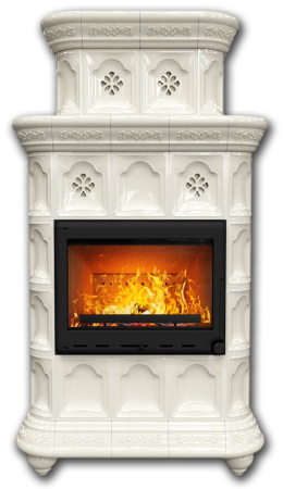 Печь камин КимрПечь Истра Центральный Двухъярусный Ваниль с топкой Ладья 600