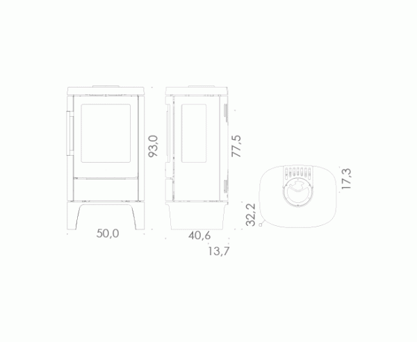 Печь HWAM 4520m на низком подиуме