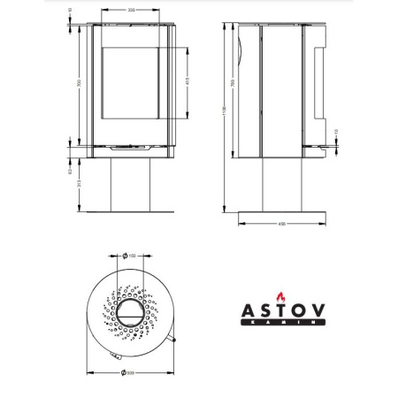 Печь камин Астов R1.0 N K крема беж
