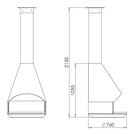Камин Traforart HERA CENTRAL чёрный Камин Traforart HERA CENTRAL чёрный