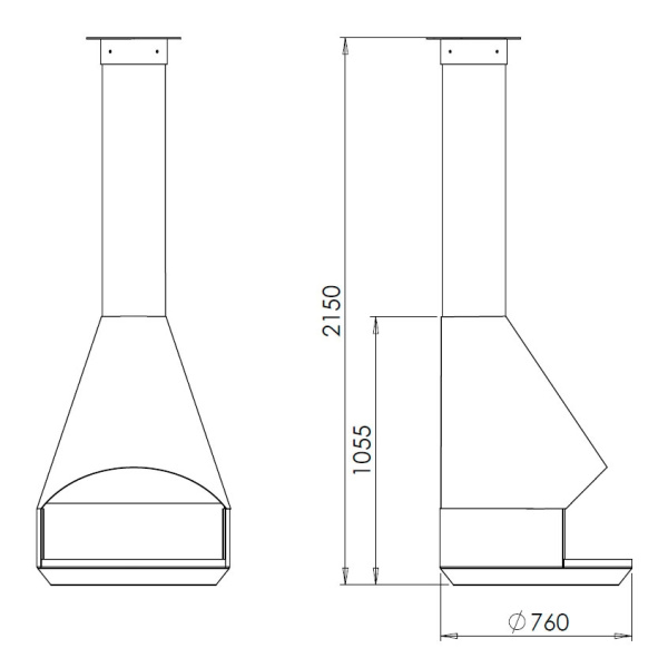 Камин Traforart HERA CENTRAL чёрный Камин Traforart HERA CENTRAL чёрный
