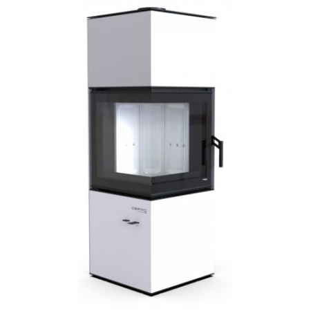 Печь камин DEFRO HOME QUADROOM 9,6 кВт белая сталь