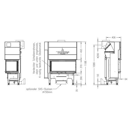 Топка SPARTHERM Varia AS-2Rh светлый шамот Топка SPARTHERM Varia AS-2Rh светлый шамот