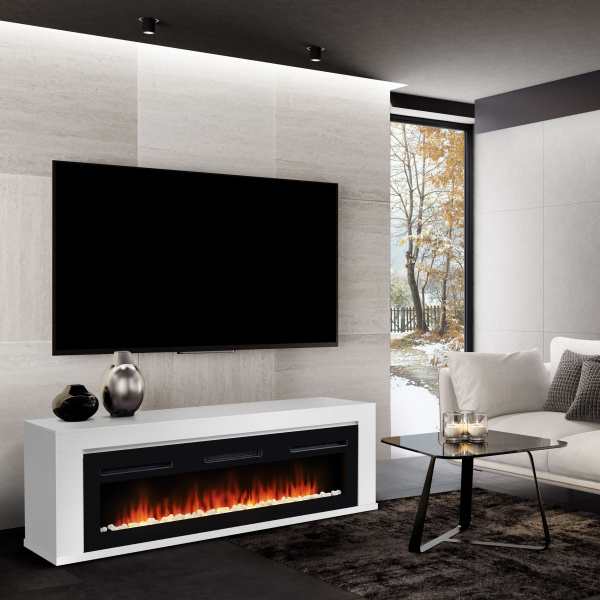 Камин Simple Long белый с очагом Electrolux Infinity EFP/P-1600ULS