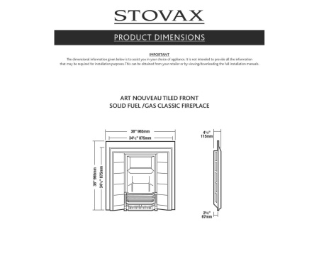 Топка STOVAX Art Nouveau Tiled Fireplace