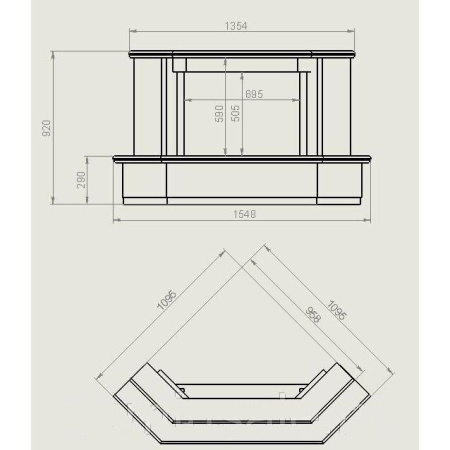 Камин Madeira Coleus мрамор. б. угловой