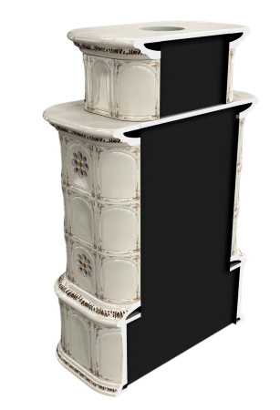 Печь камин КимрПечь Прованс с дровником Пристенный Двухъярусный Деревня с топкой Ладья 600