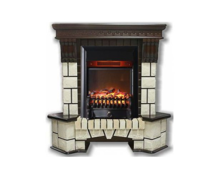 Камин InterFlame Exter (Экстер) классика М дуб с FOBOS GLS BL угловой