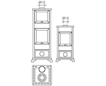 Печь EdilKamin DAFNE BORDEAUX С ДУХОВКОЙ
