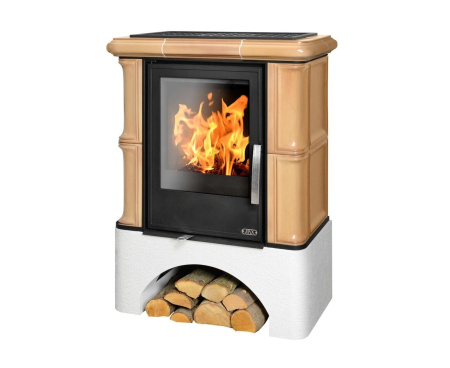 Печь ABX Bavaria KI кафельная белый цоколь с ТО 6.9кВт табак