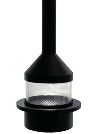 Камин дизайнерский островной AVES 36 Флоренция со стеклом