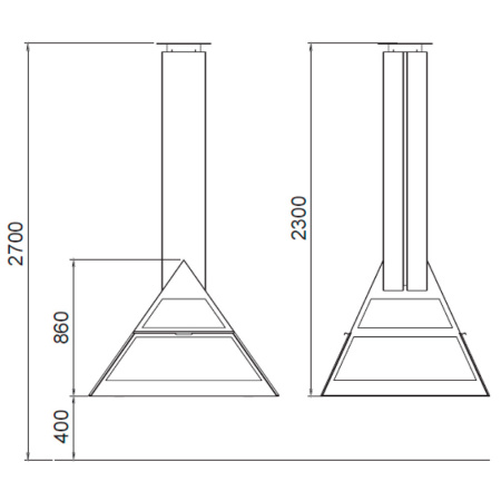 Камин Traforart ADMETO CENTRAL, ПОДВЕСНОЙ, ЧЁРНЫЙ