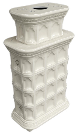 Печь камин КимрПечь Истра Центральный Двухъярусный Ваниль с топкой Ладья 600