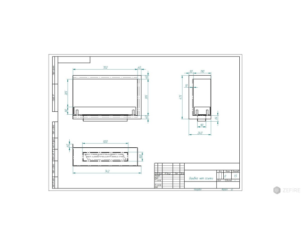 Биокамин ZeFire угловой Standart 700 левый/правый