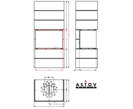 Печь-камин Астов (Astov) ФЕРРО П3С 8457