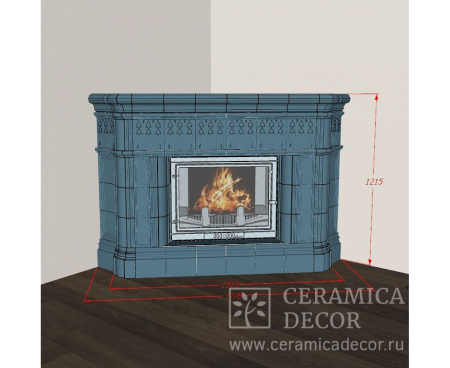 Камин Ceramica Тюльпан в комплекте до полки