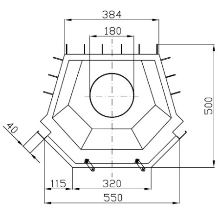 Топка Hark 800/45 RK, чёрная рамка