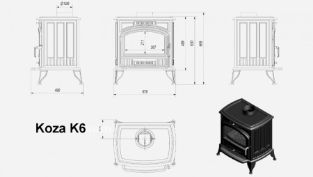Печь Kratki Koza K6