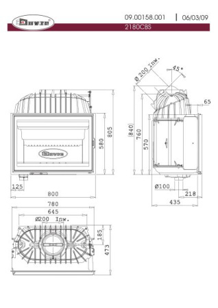 Топка Dovre 2180CBS