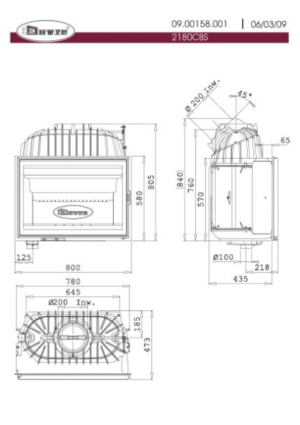 Топка Dovre 2180CBS