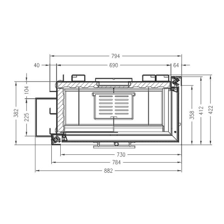 Топка SPARTHERM Varia AS-2Rh светлый шамот Топка SPARTHERM Varia AS-2Rh светлый шамот