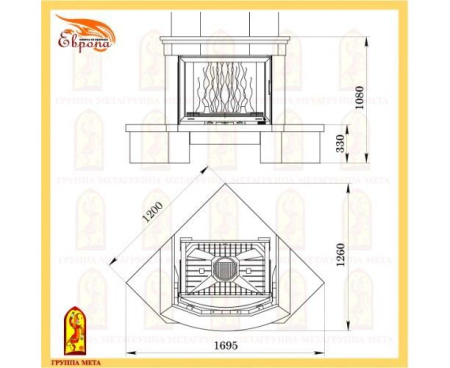 Камин Мета Орлеан 800 с топкой Панорама 800П