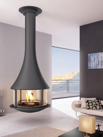 Камин Bordelet ZELIA 908 центральный со стеклом подвесной