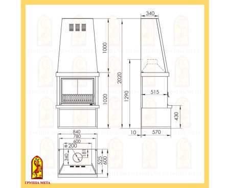 Печь-камин Мета Викинг