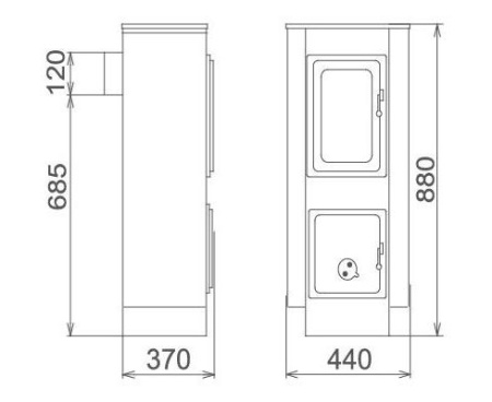 Печь THORMA MERANO TOP ЧЕРНЫЙ/СЕРЫЙ